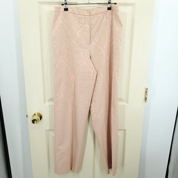 Talbots Damask Print Straight Leg Textured Patterned Dress Pants 8 Peach - Picture 1 of 16